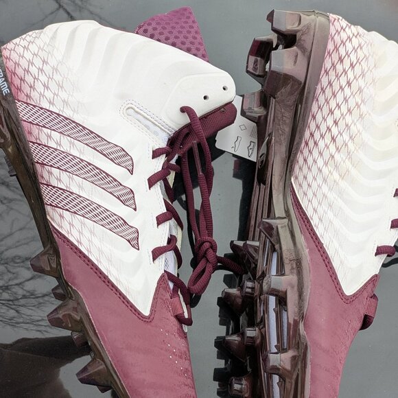 Adidas Nastyquick Burgundy and White Football Cleats - Picture 1 of 6